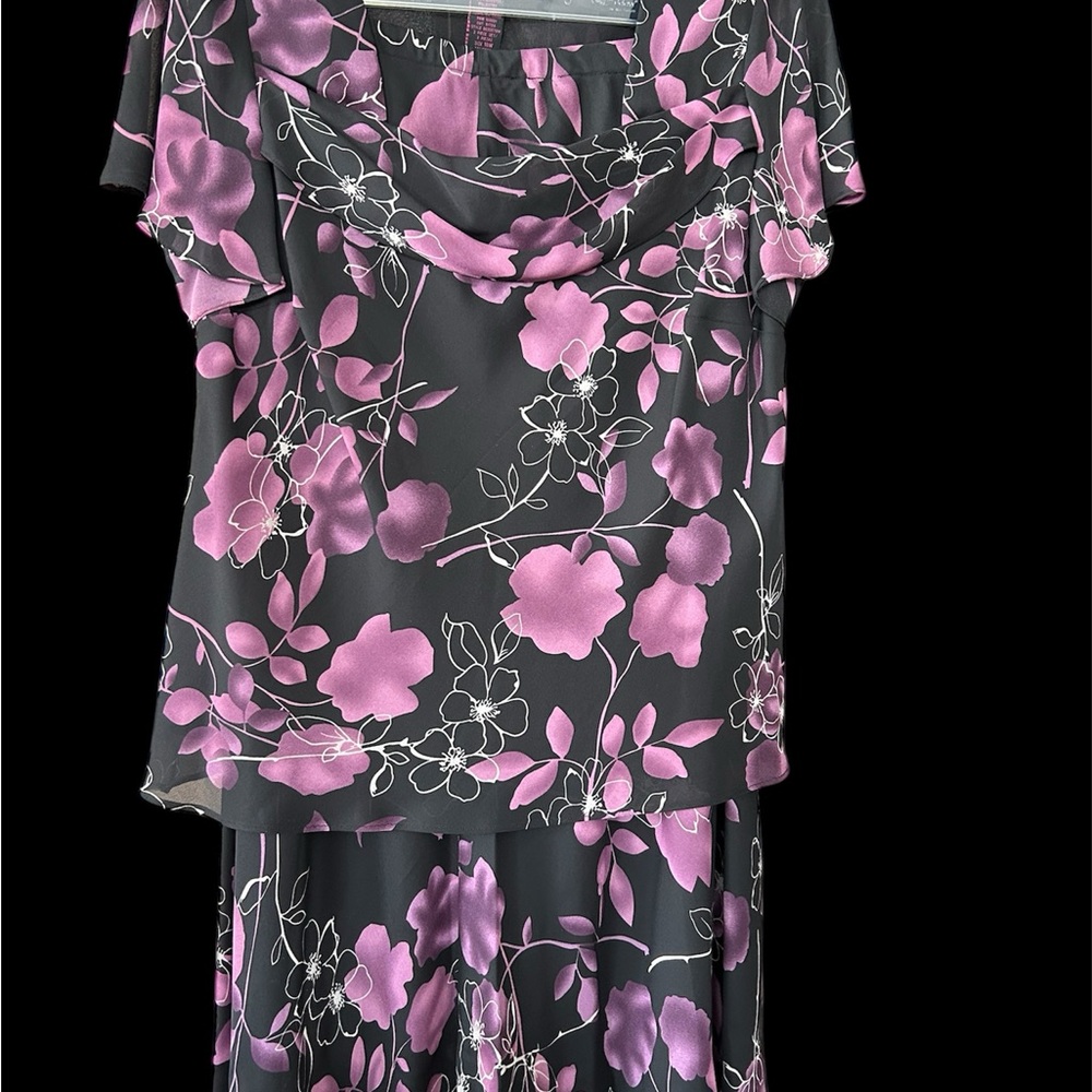 Floral Black and Purple Dress